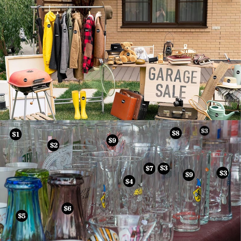 Aurtho 2000 Pcs 3/4" Garage Sale Price Stickers Sheets, Black Yard Sale Price Stickers, Round Color Coding Labels, Circle Dot Sticker for Home Decorative, Office, Classroom, Papers Etc - Image 3